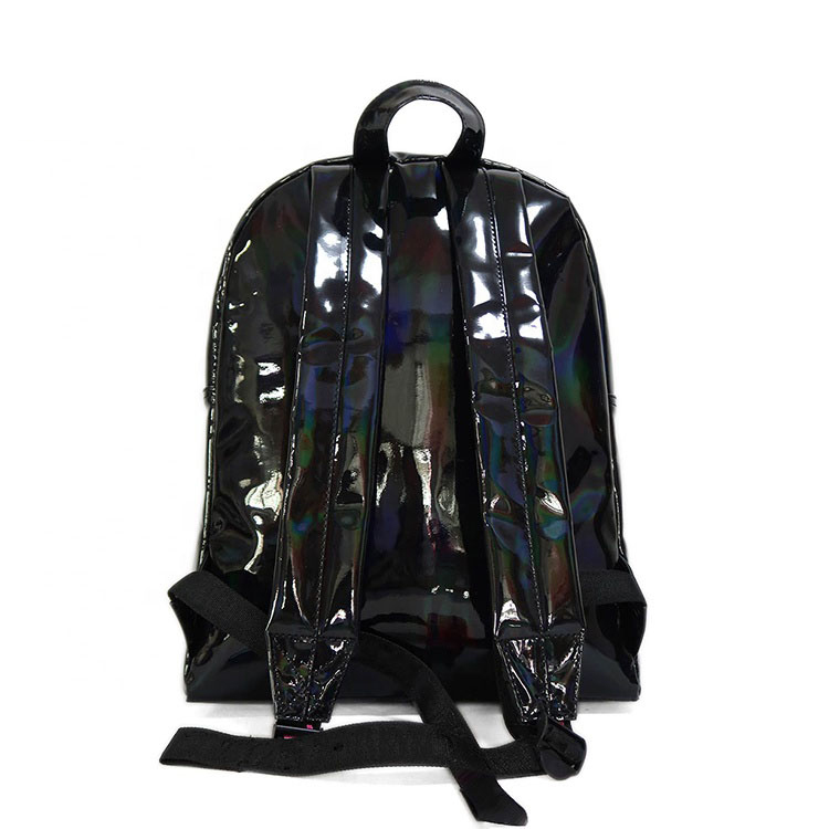   Schwarzer PVC Rucksack für Mädchen 